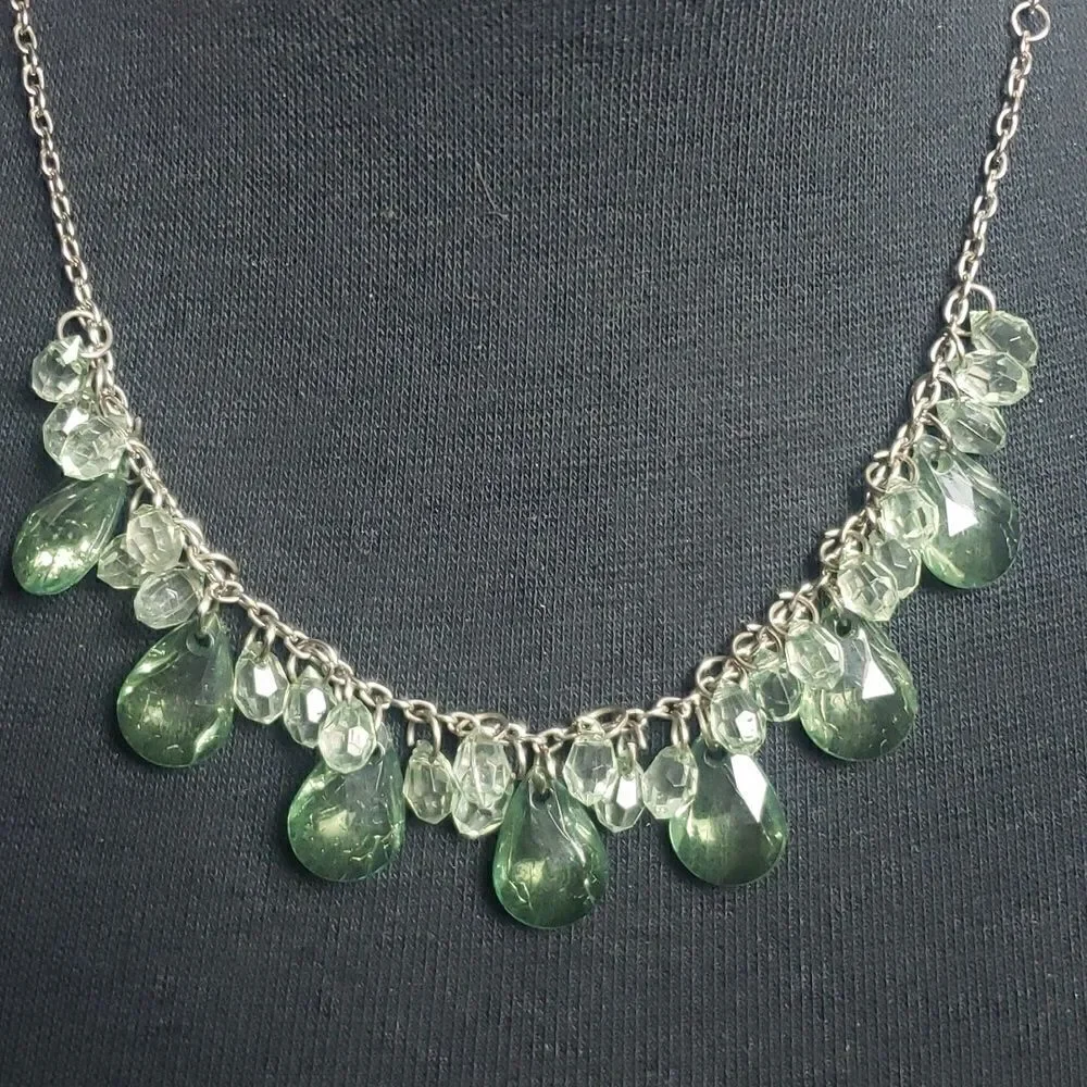 Green Faux Gemstone Necklace‎